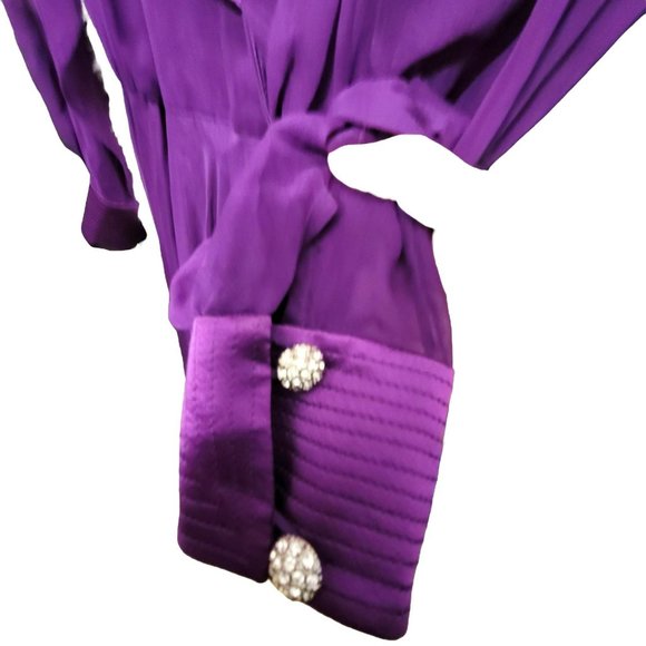 David Josef Neiman-Marcus Dress Vintage Purple Party Cocktail Size 4 JJ1693 - Picture 6 of 13